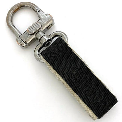 Chanel Key Ring Black Gray Silver