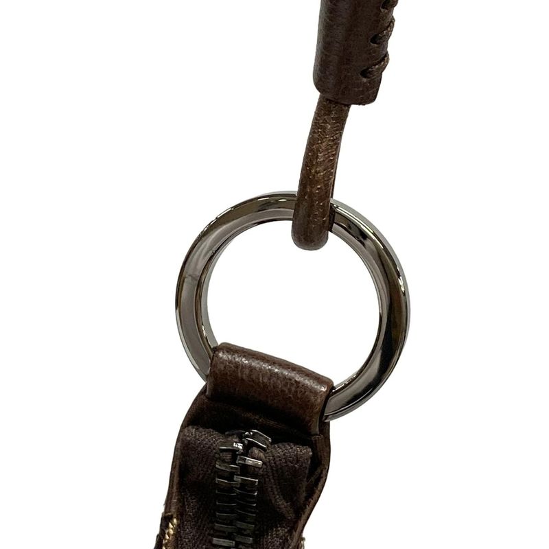 Gucci Shoulder Bag GG Pattern 115003 Beige And Dark Brown Leather