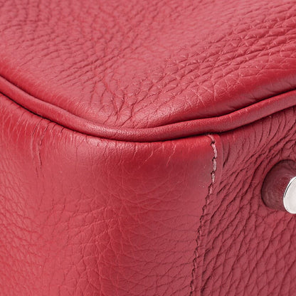 Hermes Lindy 30 2way Shoulder Bag Taurillon Clemence Rouge Casaque (silver