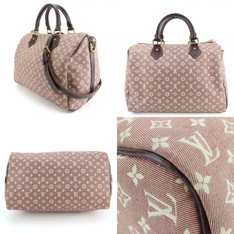 Louis Vuitton Handbag Speedy 30 M56704 Bandouliere Monogram Mini Lin Sepia