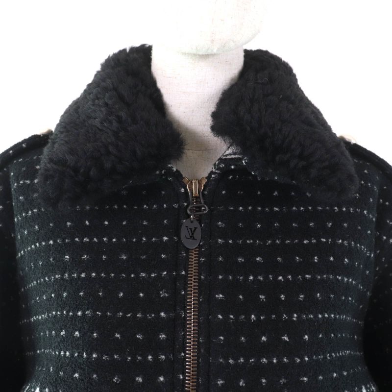 Louis Vuitton 22AW Alpine Jacquard Zip-up Jacket Black 34 Made In France