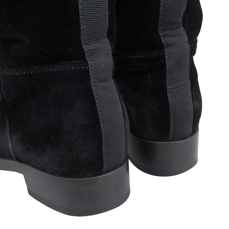 Chanel Deca Coco Mark Velvet Long Boots 36.5 23-23.5cm (9.25in) Pecos Boots