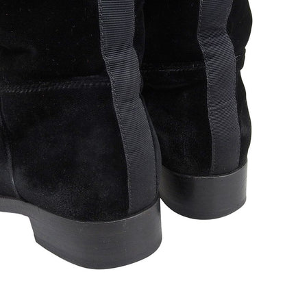 Chanel Deca Coco Mark Velvet Long Boots 36.5 23-23.5cm (9.25in) Pecos Boots