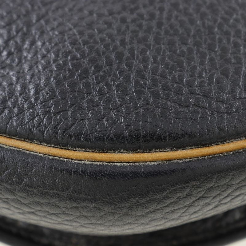 Dior Christian Dior CD Logo Vintage Pochette Calf Black Women's Shoulder Bag