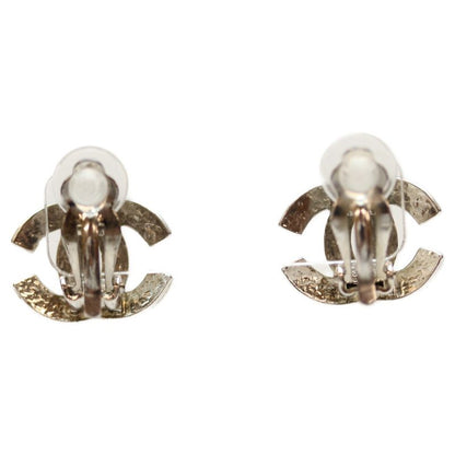 Chanel 00A Silver Coco Mark Lattice Earrings