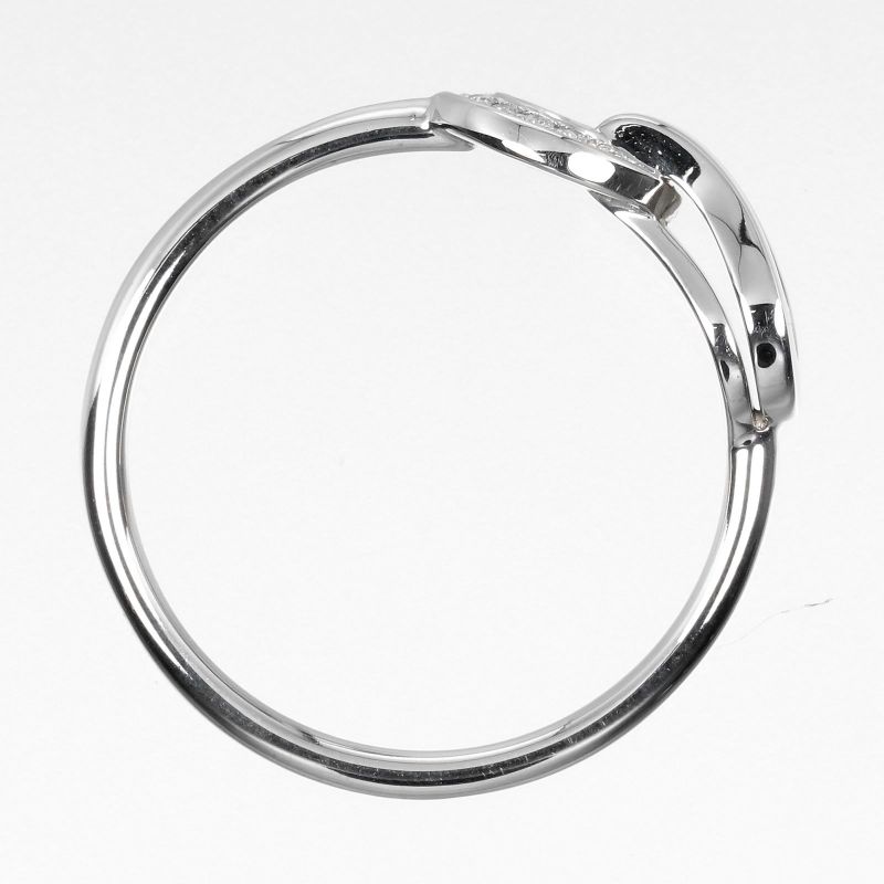 Cartier Agraf 18kwhite Gold And Diamonds #9 Ladies 2.5g Ring