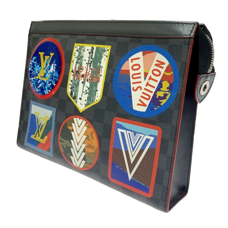 Louis Vuitton N60134 Damier Graphite PVC Pochette Voyage MM Black 359654 Second