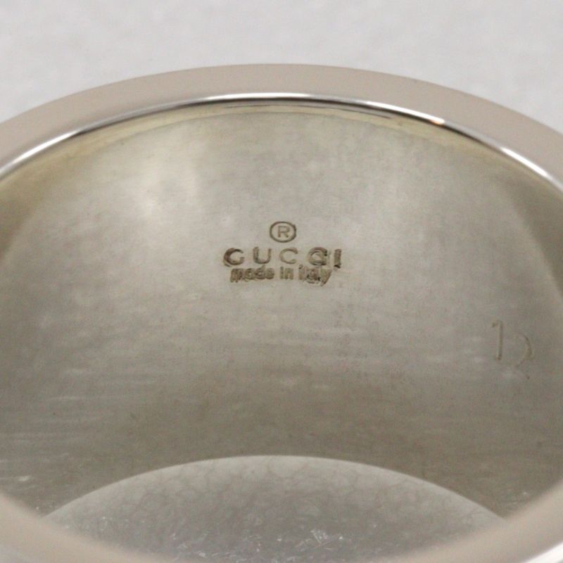 Gucci Branded G Wide Ring Silver 925 Size 12 Ladies 10.8g Ring