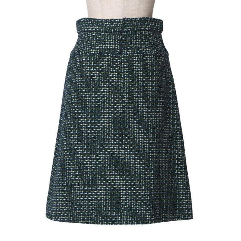 Chanel Skirt Suit Size 36 P56 P55 Lion Button Tweed Jacket Knee Length Skirt