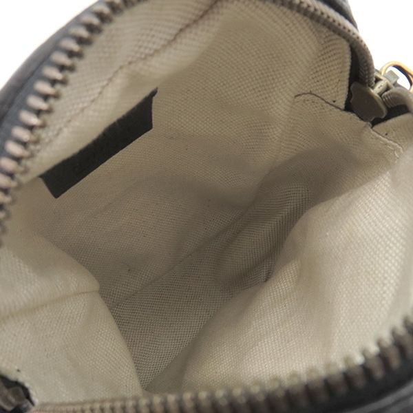 Gucci Shoulder Bag Logo Print Leather Black Gold Hardware Black Mini 574803