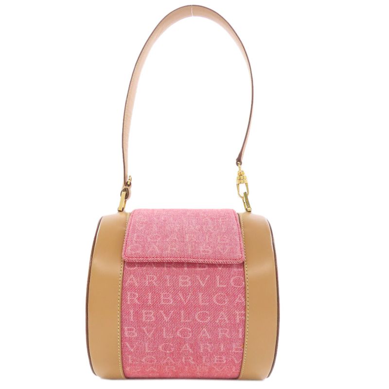 Bvlgari Logomania Handbag Canvas Leather Women