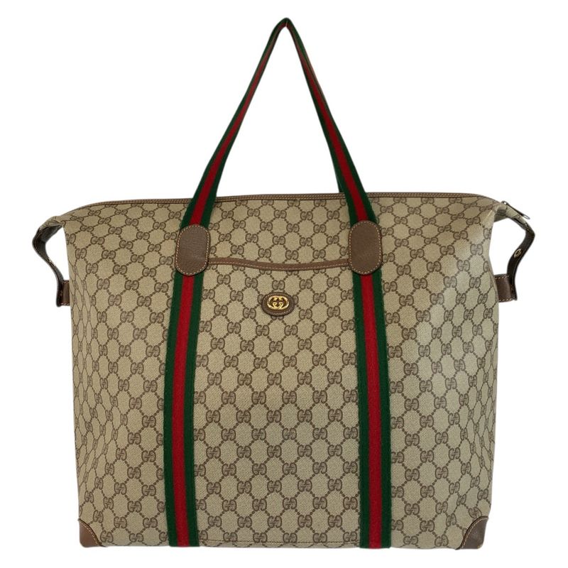 Gucci Vintage Sherry Line GG Supreme Canvas 012 39 6211 Tote Bag Boston Bag