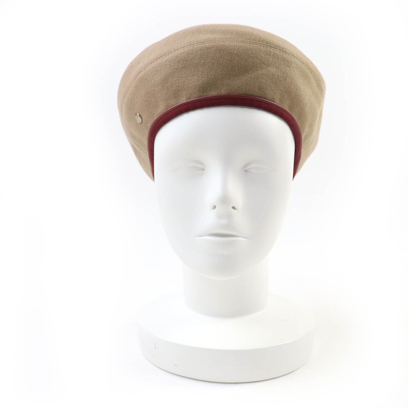 Hermes Santoleno 100% Cashmere Silver Hardware Serie Hardware Beret Brown 58