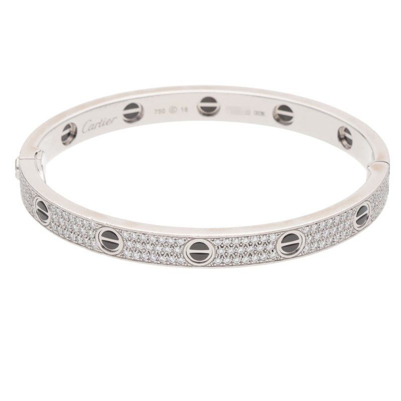 Cartier LOVE Bracelet Love Bracelet 18K White Gold Ceramic PAVE Diamond
