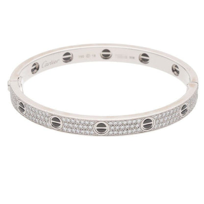 Cartier LOVE Bracelet Love Bracelet 18K White Gold Ceramic PAVE Diamond