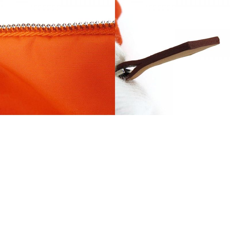 Hermes Pouch Bolide Pouch Mini Cotton Orange Silver Hardware Small Bag Bag-in-ba