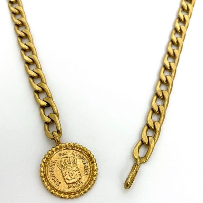 Chanel Chain Belt Gold Coco Mark Excellent Condition Coin GP Used