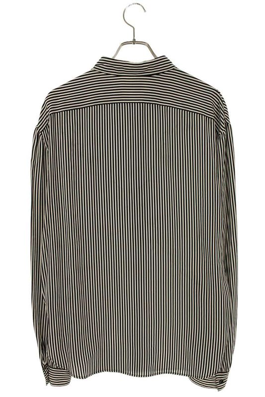 Saint Laurent Paris 680495 Y2e11 Striped Silk Long Sleeve Shirt Men 38