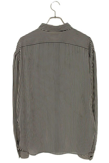 Saint Laurent Paris 680495 Y2e11 Striped Silk Long Sleeve Shirt Men 38