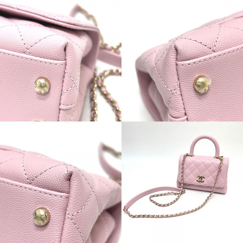 Chanel Handbag Coco Handle XXS Caviar Skin Baby Pink