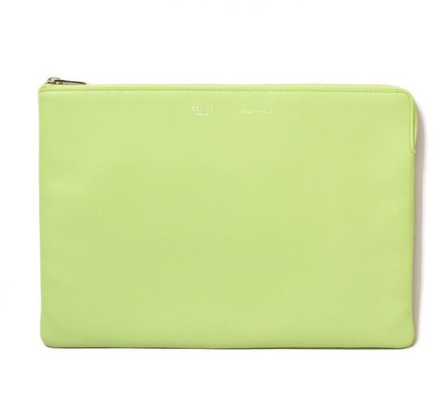 Celine Clutch Pouch Clutch Bag Ipad Case Celine Light Green Unused