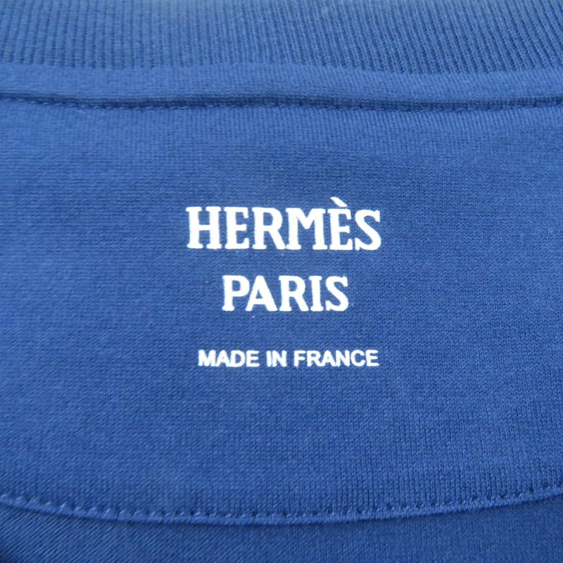 Hermes 100% Cotton Clochette Embroidered Crew Neck Short Sleeve T-shirt With