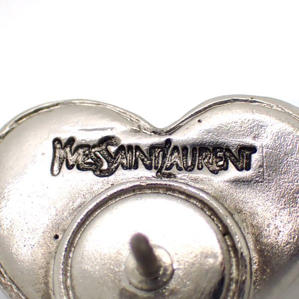 Yvessaint Laurent Pin Brooch 2 Pieces Tuck Pin Steampunk Heart Face Silver