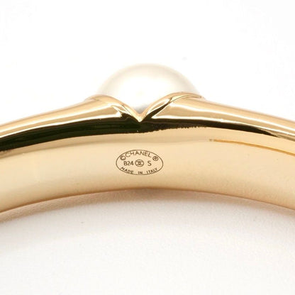 Chanel Bracelet Bangle Cuff Gold White Black Coco Mark