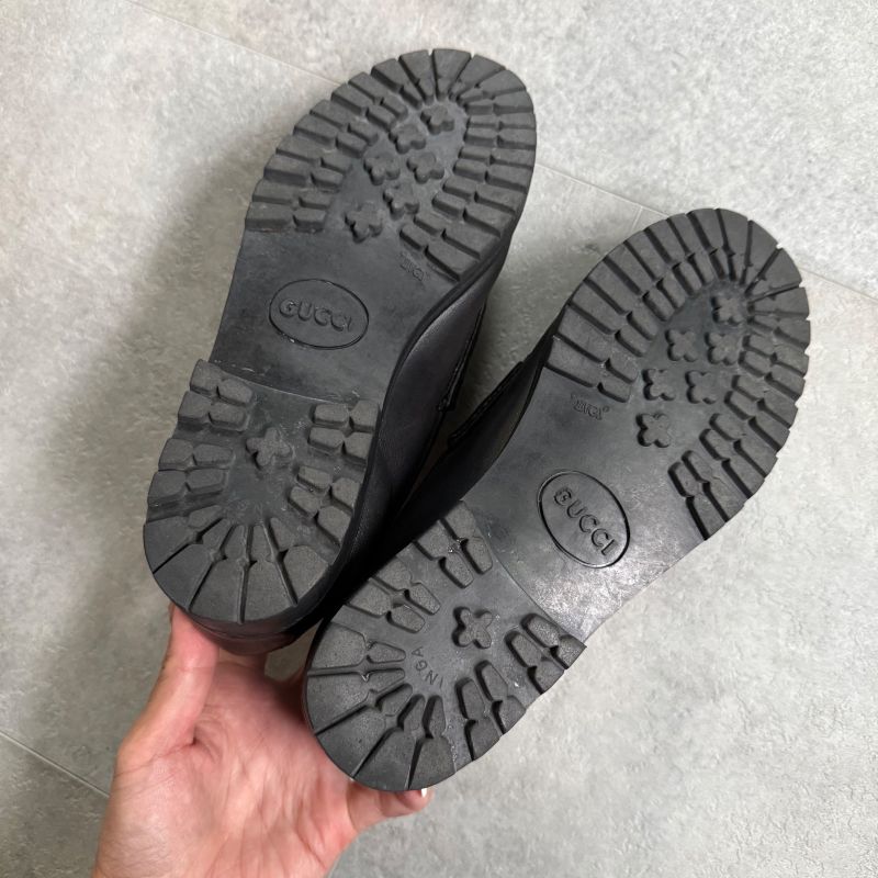 Gucci Horsebit Loafers Leather Black Gold Hardware 35 1 2 22.5cm (8.86in)