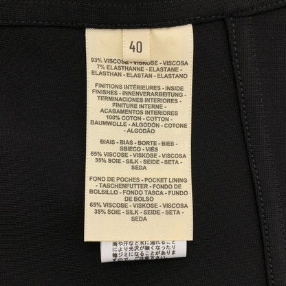 Hermes - Rayon Stretch Collarless Zip Up Jacket - 40 - Black - Women