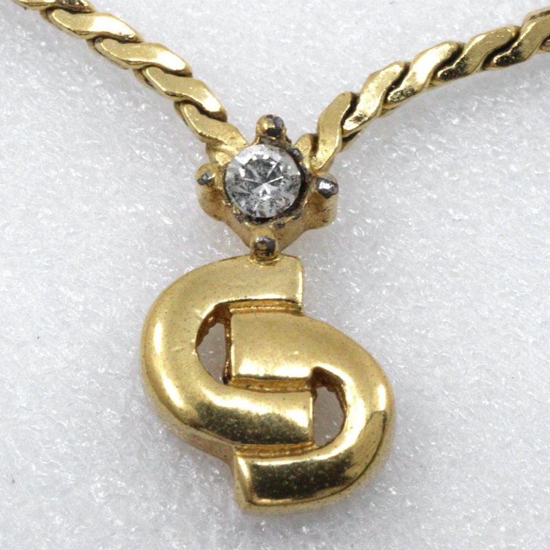 [dior] Christian Dior CD Logo Gold Plated Ladies 4.6g Necklace
