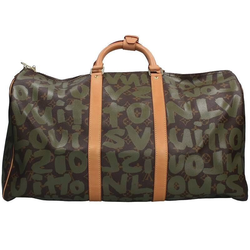 Louis Vuitton M92196 Keepall 50 Monogram Graffiti Leather Boston Bag Men 50