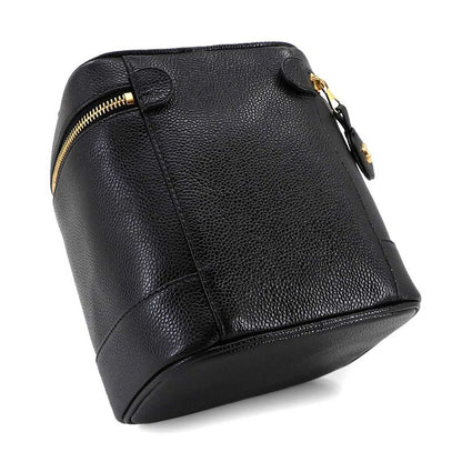 Chanel Vanity Hand Bag Caviar Skin Leather Black A01998 Coco Mark Gold Hardware