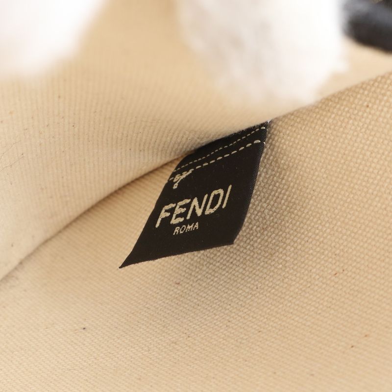 Fendi Logo Shopper Medium 8bh378 Tote Bag Shoulder Hand A4 Genuine Leather