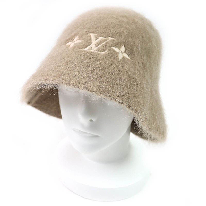 Louis Vuitton 2024 M1184s LV Fluffy Hat Mohair Wool Logo Embroidery Bucket Hat