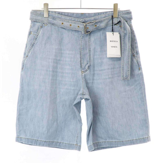 Bottega Veneta 24ss Belted Denim Shorts 771881 V3n60 Light Blue 50