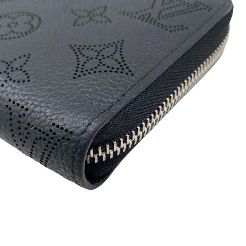 Louis Vuitton Long Wallet Zippy Wallet M61867 Monogram Mahina Noir Black Louis