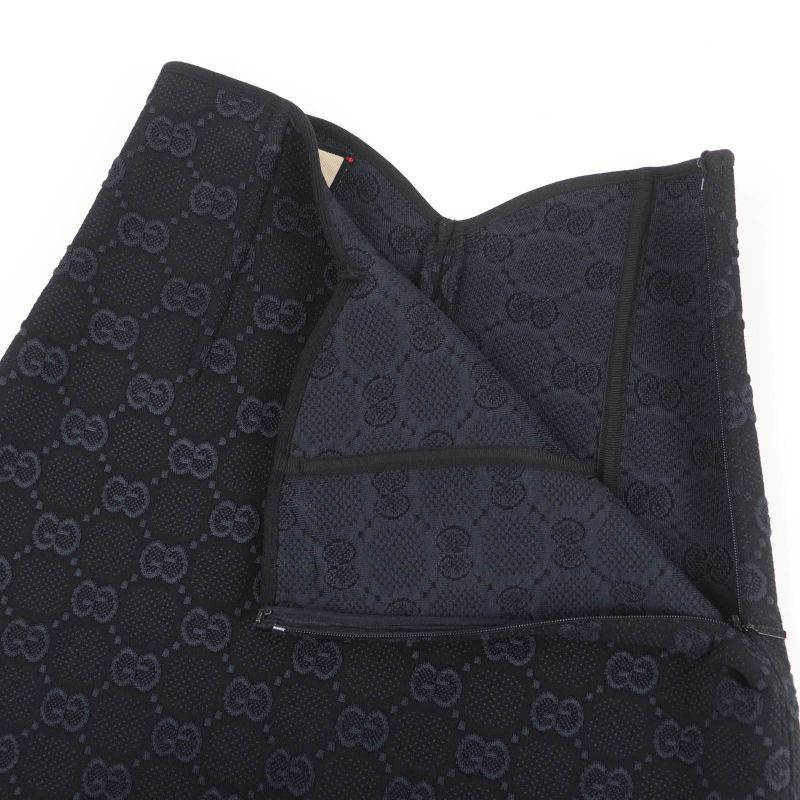 Gucci 747361 GG Viscose Cles Loop Skirt Black XS Hanger Genuine