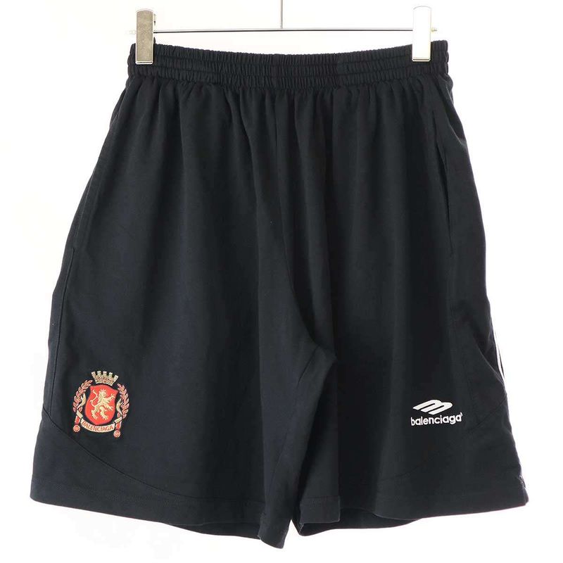 Balenciaga 24ss Soccer Baggy Soccer Sweatshorts 777709 Tpvw2 Black XS
