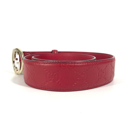 Gucci Belt GG Buckle 370543 Cima Leather Red