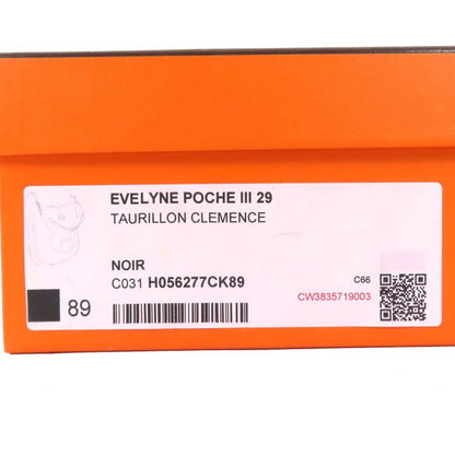 Hermes H056277ck89 Evelyn 3PM 29 Taurillon Clemence Silver Hardware Shoulder