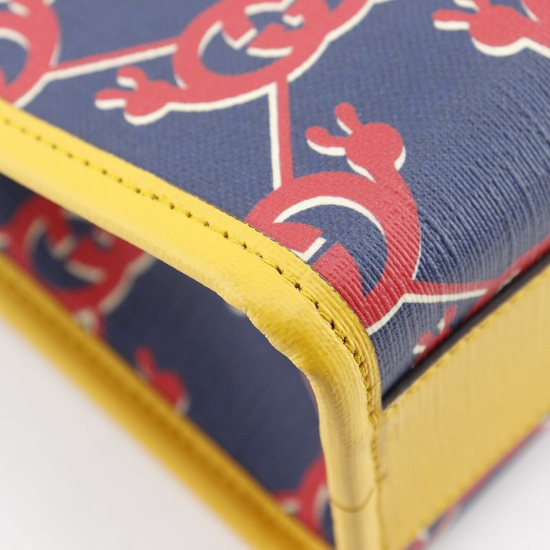 Gucci Snail Children Interlocking G Tote Bag 605614 PVC Navy Blue/red Ladies