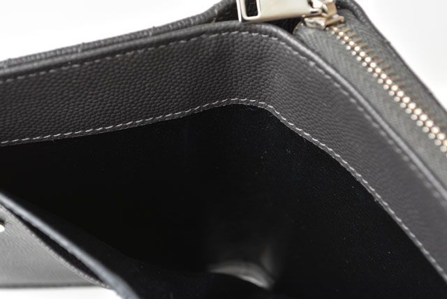 Unused Saint Laurent Mini Wallet Fold Wallet 403723 Asphalt