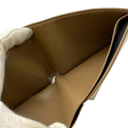 Balenciaga 594315 Wallet Fold Wallet Compact Wallet Logo Leather Beige