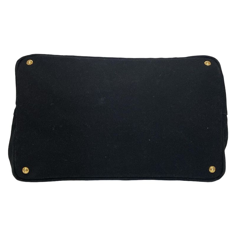 Prada Tote Bag Canapa Black×ivory×red