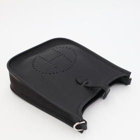 Hermes Evelyn TPM B Engraved Black Silver Hardware Taurillon Clemence Women's