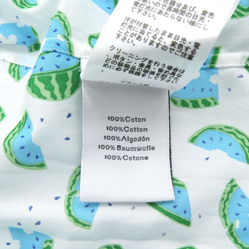 Hermes Watermelon Pattern Size 37 Cotton Multicolor Long Sleeve Shirt 1672