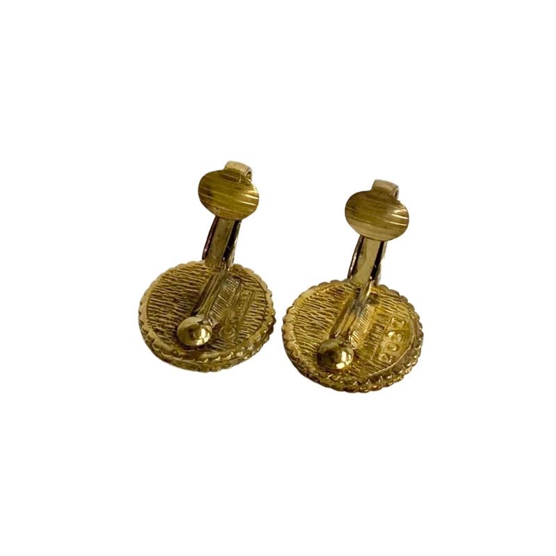 Chanel Vintage Coco Mark Motif Logo Earrings Accessories Small Items Gold 08877