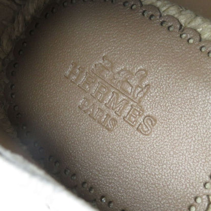 Hermes Guapa Espadrilles Chaîne D'ancre Lace-up Square Toe Leather Shoes White