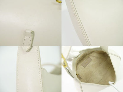 Authentic Saint Laurent Le Saint Cassette Shoulder Bag Leather Ivory 657228 Bag